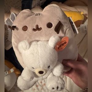 Pusheen and Bear Plush Toy - Cream and White